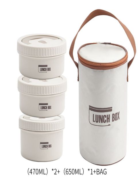 Boîte à déjeuner Portable, ensemble de boîtes à déjeuner isolées, Bento empilable, conteneur à déjeuner en acier inoxydable